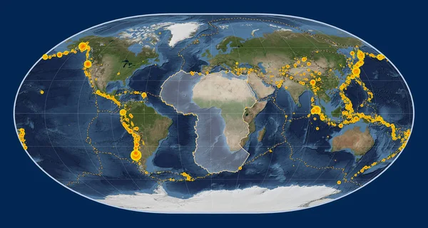 Afrikanische Tektonische Platte Auf Der Blue Marble Satellitenkarte Der Loximutalprojektion — Stockfoto