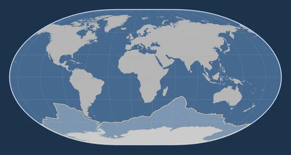 Loximuthal Projeksiyon Merkezli Katı Hat Haritasında Antarktika Tektonik Plakası — Stok fotoğraf