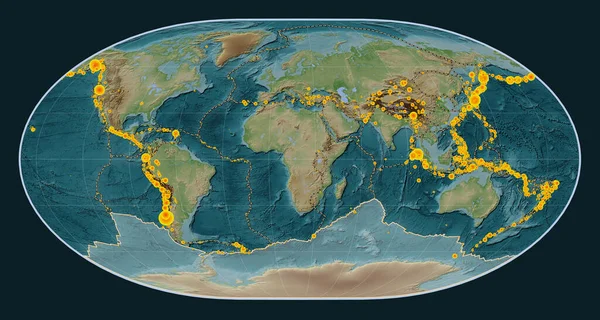 Płyta Tektoniczna Antarktydy Mapie Elewacji Stylu Wiki Projekcji Loximuthal Wyśrodkowana — Zdjęcie stockowe