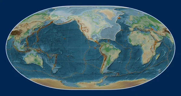 Nordamerikansk Tektonisk Platta Den Fysiska Höjdkartan Loximuthalprojektionen Centrerad Meridionalt Distribution — Stockfoto