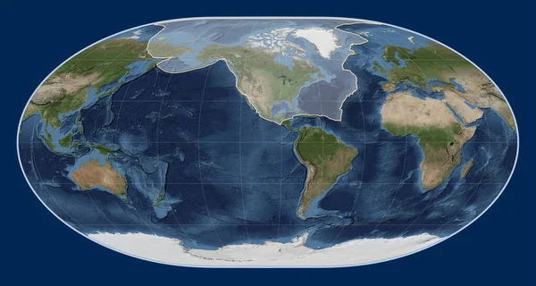 Nordamerikanische Tektonische Platte Auf Der Blue Marble Satellitenkarte Der Loximutalprojektion — Stockfoto