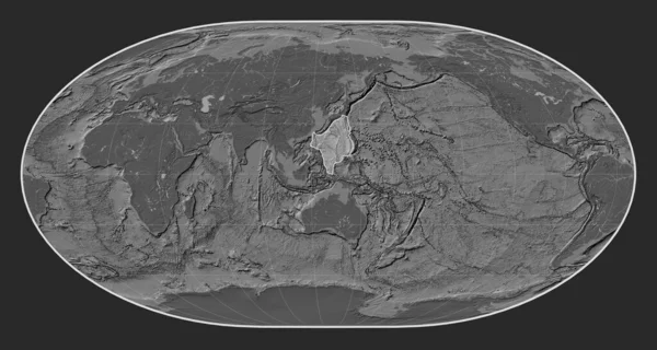 Filipínská Mořská Tektonická Deska Mapě Nadmořské Výšky Loximální Projekci Uprostřed — Stock fotografie