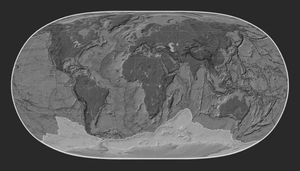 Antarktis Tektoniska Plattan Gallhöjd Kartan Den Naturliga Jorden Projektion Centrerad — Stockfoto