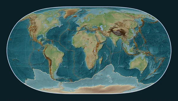 Antarktis Tektoniska Platta Wiki Stil Höjd Karta Natural Earth Projektion — Stockfoto