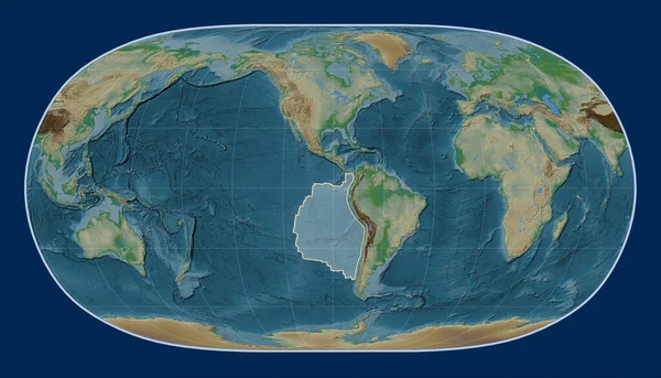 Placa Tectónica Nazca Mapa Elevação Física Projecção Terra Natural Centrada — Fotografia de Stock