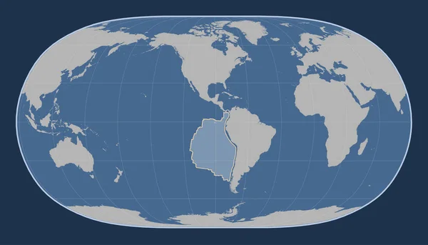 Тектонічна Плита Наска Мапі Твердого Контуру Проекції Природньої Землі Зосереджена — стокове фото