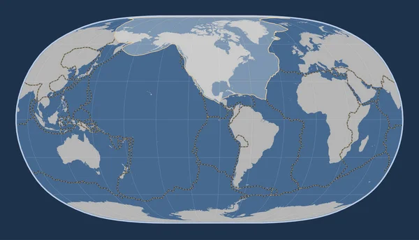 Noord Amerikaanse Tektonische Plaat Solide Contourkaart Natural Earth Projectie Meridionaal — Stockfoto