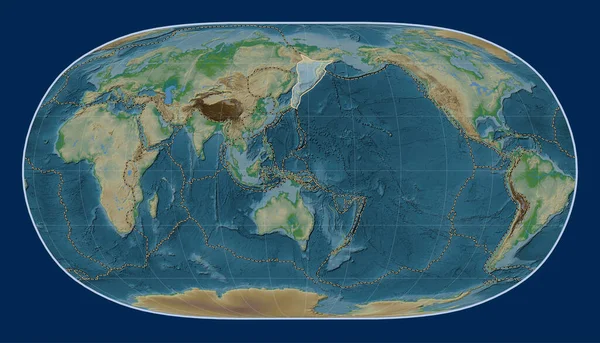 Okhotsk Tektonische Platte Auf Der Physikalischen Höhenkarte Der Natural Earth — Stockfoto