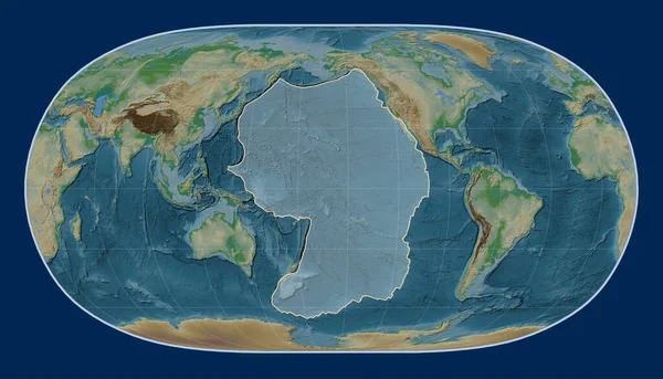 Placa Tectónica Del Pacífico Mapa Elevación Física Proyección Tierra Natural — Foto de Stock