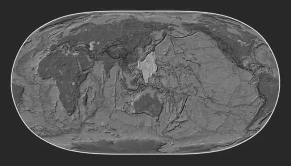 Filippinska Havet Tektoniska Plattan Gallhöjd Kartan Natural Earth Projektion Centrerad — Stockfoto