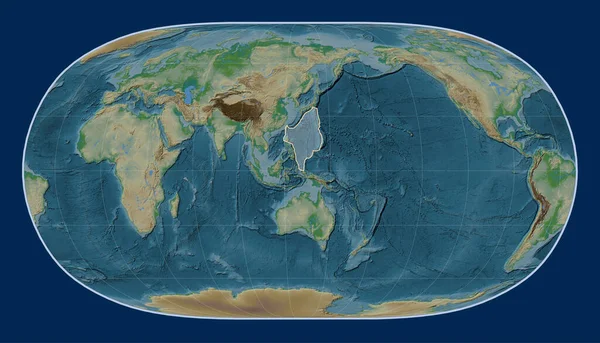 Filippinska Havet Tektonisk Platta Fysisk Höjd Kartan Natural Earth Projektion — Stockfoto