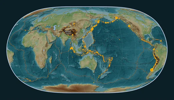 Placa Tectónica Del Mar Filipinas Mapa Elevación Estilo Wiki Proyección — Foto de Stock
