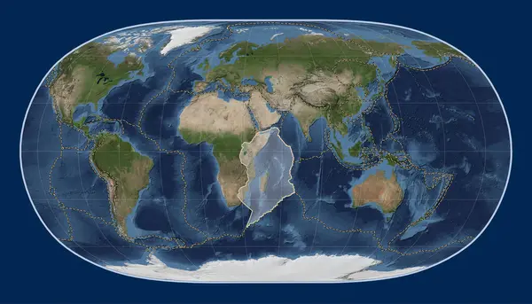 Сомалійська Тектонічна Плита Супутниковій Карті Blue Marble Проекції Natural Earth — стокове фото