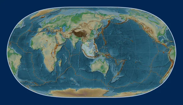 Тектоническая Плита Сунда Карте Высот Проекции Естественной Земли Расположенной Меридионально — стоковое фото