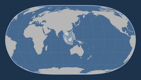 Тектонічна Плита Зонд Мапі Твердого Контуру Проекції Природна Земля Зосереджена — стокове фото