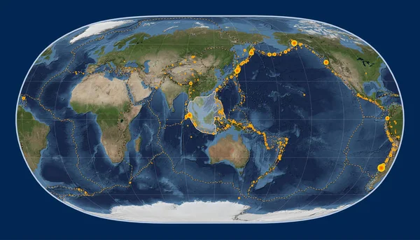 Sunda Tektonische Platte Auf Der Blue Marble Satellitenkarte Der Natural — Stockfoto