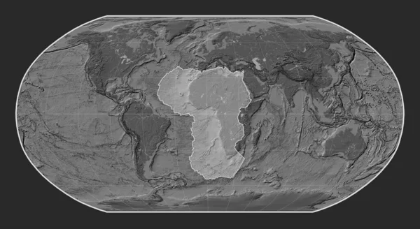 Afrikansk Tektonisk Platta Galla Höjd Kartan Robinson Projektion Centrerad Meridionalt — Stockfoto