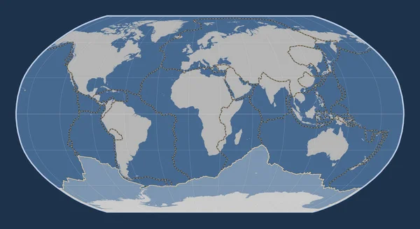 Placa Tectónica Antártica Mapa Contorno Sólido Proyección Robinson Centrada Meridionalmente — Foto de Stock