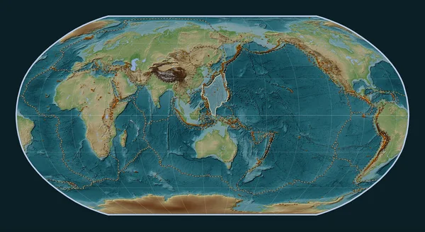 Філіппінська Морська Тектонічна Пластина Карті Висот Стилі Wiki Проекції Робінсона — стокове фото