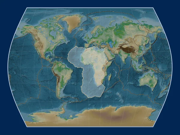 Afrikansk Tektonisk Platta Den Fysiska Höjdkartan Times Projektion Centrerad Meridioniskt — Stockfoto
