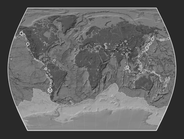 Tektonická Deska Antarktidy Mapě Nadmořské Výšky Bilevelu Projekci Timesů Středem — Stock fotografie