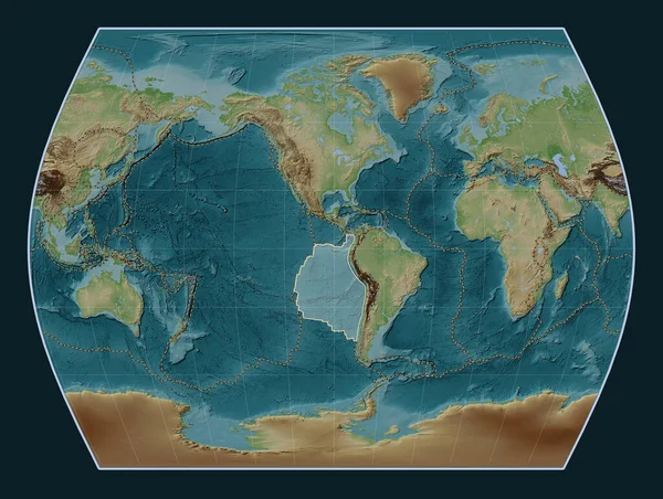 Nazca Tektoniska Platta Wiki Stil Höjd Karta Times Projektion Centrerad — Stockfoto