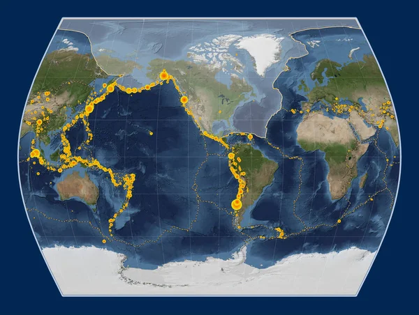Північноамериканська Тектонічна Плита Супутниковій Карті Blue Marble Проекції Times Зосереджена — стокове фото
