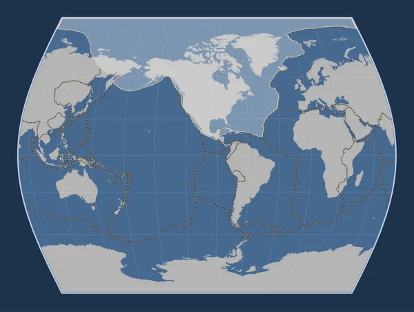 Placă Tectonică Nord Americană Harta Conturului Solid Din Proiecția Times — Fotografie, imagine de stoc