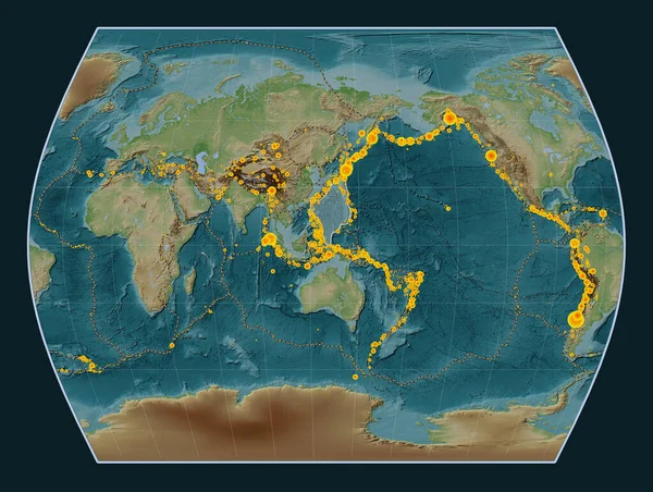 Filippinska Havet Tektoniska Plattan Wiki Stil Höjd Karta Times Projektion — Stockfoto