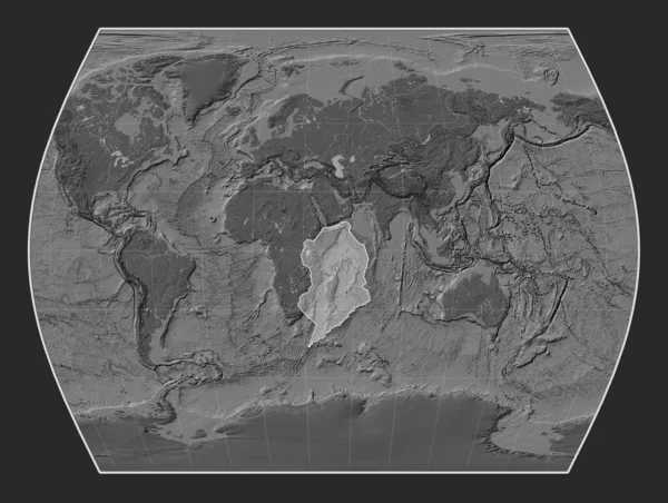 Somálský Tektonický Štítek Mapě Nadmořské Výšky Projekci Times Středem Poledníku — Stock fotografie