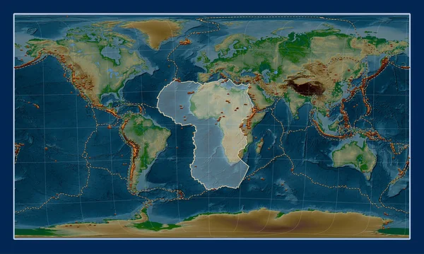 Afrikansk Tektonisk Platta Den Fysiska Höjdkartan Patterson Cylindriska Sneda Projektionen — Stockfoto