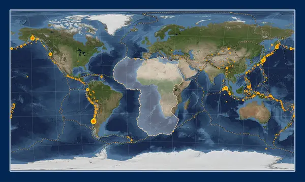 Afrikanische Tektonische Platte Auf Der Blue Marble Satellitenkarte Der Patterson — Stockfoto