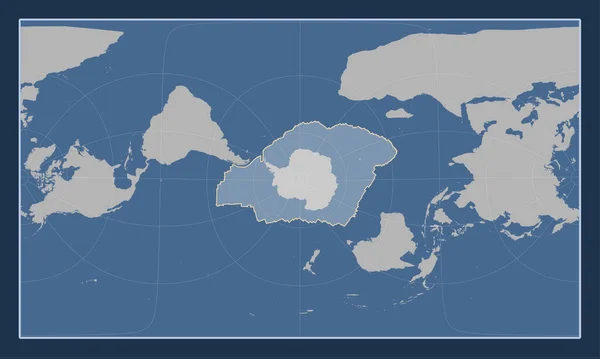 Ανταρκτική Τεκτονική Πλάκα Στο Χάρτη Στερεού Περιγράμματος Στην Κυλινδρική Οπτική — Φωτογραφία Αρχείου