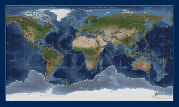 Placa Tectónica Antártica Mapa Satélite Mármol Azul Proyección Cilíndrica Patterson —  Fotos de Stock