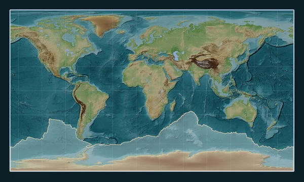 패터슨 원통형 프로젝션의 스타일의 지도에 지각판은 Meridionally — 스톡 사진