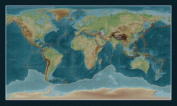 Płyta Tektoniczna Antarktydy Mapie Elewacji Stylu Wiki Projekcji Patterson Cylindrical — Zdjęcie stockowe