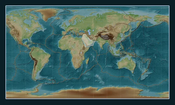 Аравійська Тектонічна Пластина Карті Підвищення Стилі Wiki Patterson Циліндрична Проекція — стокове фото