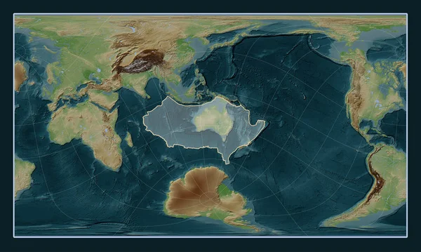 Placa Tectónica Australiana Mapa Elevación Estilo Wiki Proyección Cilíndrica Oblicua — Foto de Stock