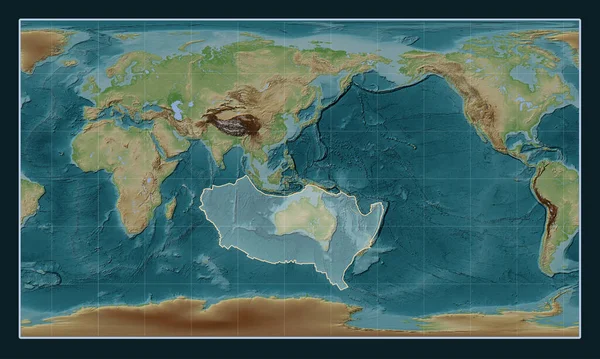 Australisk Tektonisk Platta Wiki Stil Höjd Karta Patterson Cylindrisk Projektion — Stockfoto