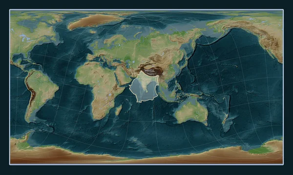 Indiska Tektoniska Plattan Wiki Stil Höjd Karta Patterson Cylindriska Sneda — Stockfoto
