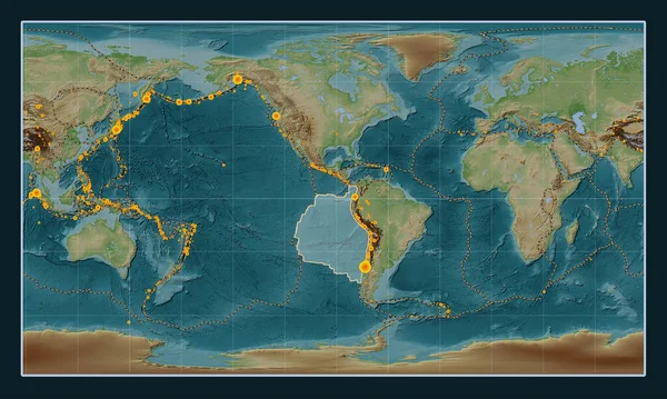 Plaque Tectonique Nazca Sur Carte Élévation Style Wiki Dans Projection — Photo