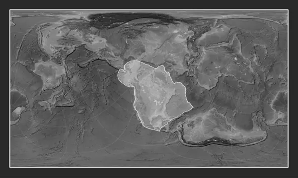 North American Tectonic Plate Grayscale Elevation Map Patterson Cylindrical Oblique — Stock Photo, Image