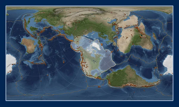 Nordamerikanische Tektonische Platte Auf Der Blue Marble Satellitenkarte Der Patterson — Stockfoto