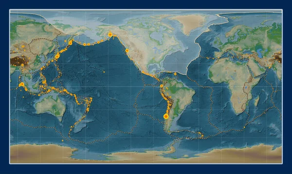 Placa Tectônica Norte Americana Mapa Elevação Física Projeção Cilíndrica Patterson — Fotografia de Stock