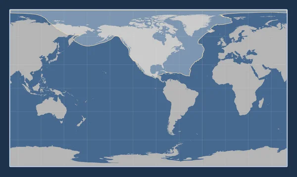 Північноамериканська Тектонічна Плита Мапі Твердого Контуру Patterson Циліндрична Проекція Центром — стокове фото