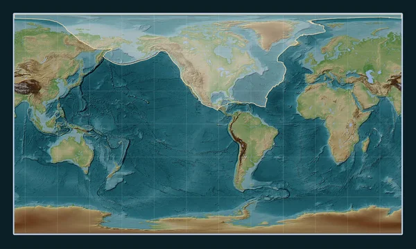 Kuzey Amerika Tektonik Plakası Patterson Silindirik Projeksiyonu Meridyen Merkezli Wiki — Stok fotoğraf