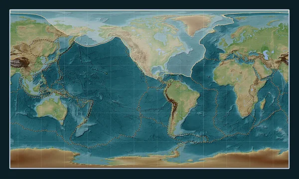 Kuzey Amerika Tektonik Plakası Patterson Silindirik Projeksiyonunun Meridyenik Merkezli Wiki — Stok fotoğraf