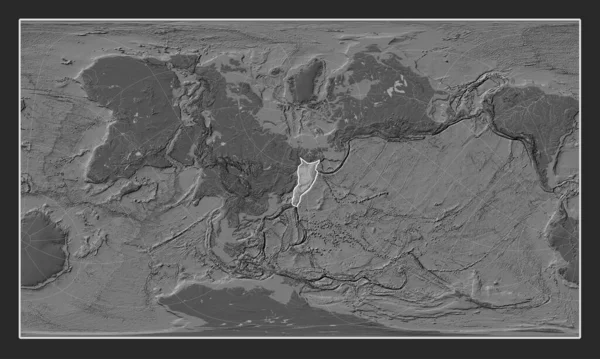 Okhotsk Tektonisk Platta Galla Höjd Kartan Patterson Cylindriska Sneda Projektion — Stockfoto