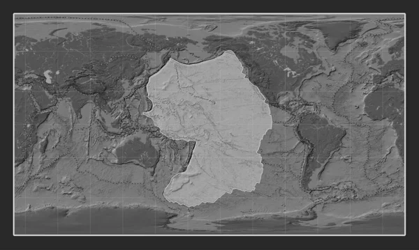 Placa Tectónica Del Pacífico Mapa Elevación Bilevel Proyección Cilíndrica Patterson — Foto de Stock