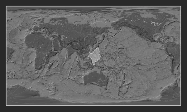 Filippinska Havet Tektoniska Plattan Tvånivå Höjd Kartan Patterson Cylindriska Sneda — Stockfoto